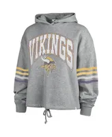 Women's '47 Brand Heather Gray Distressed Minnesota Vikings Upland Bennett Pullover Hoodie