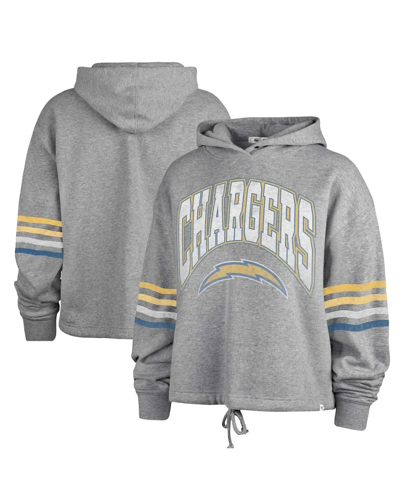 Women's '47 Brand Heather Gray Distressed Los Angeles Chargers Upland Bennett Pullover Hoodie