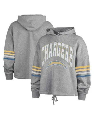 Women's '47 Brand Heather Gray Distressed Los Angeles Chargers Upland Bennett Pullover Hoodie