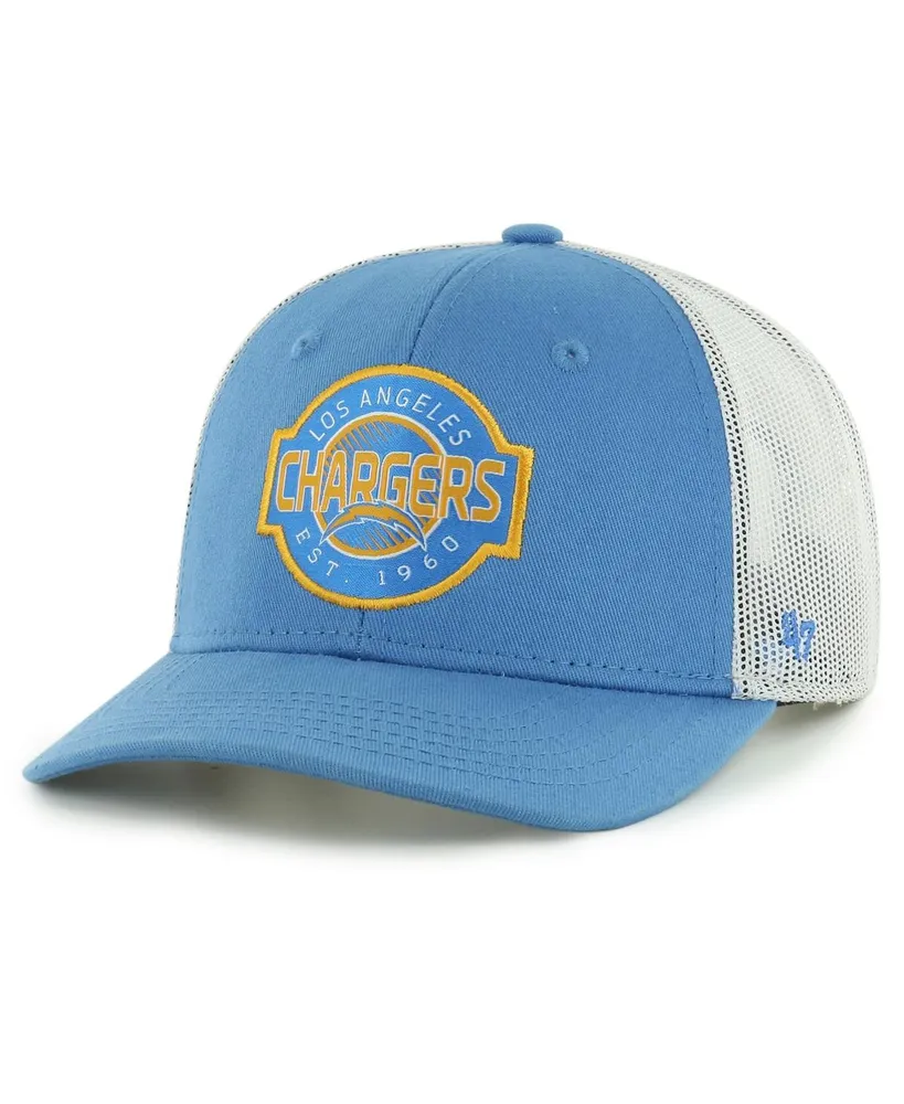 Youth Boys and Girls '47 Brand Powder Blue, White Los Angeles Chargers Scramble Adjustable Trucker Hat