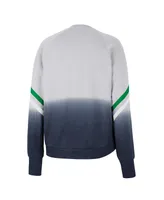 Women's Colosseum Gray Notre Dame Fighting Irish Cue Cards Dip-Dye Raglan Pullover Sweatshirt