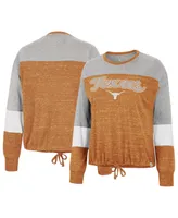 Women's Colosseum Texas Orange Texas Longhorns Joanna Tie Front Long Sleeve T-shirt