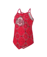 Women's Colosseum x Wrangler Scarlet Distressed Ohio State Buckeyes Bandana Tank Top