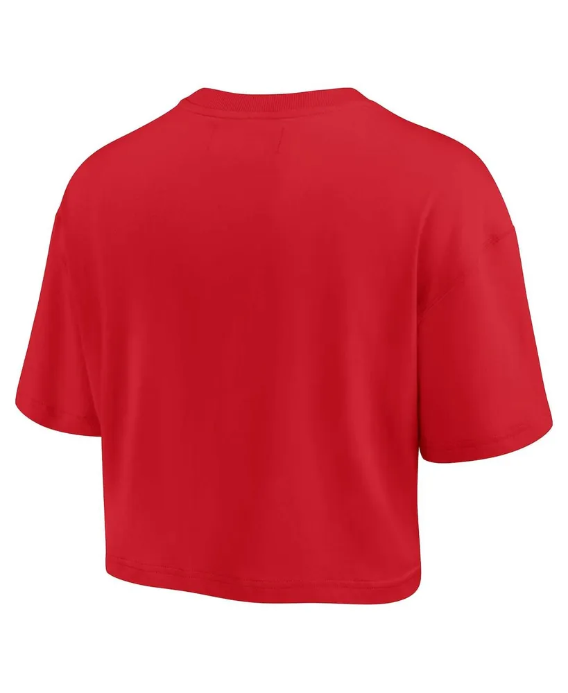 Women's Fanatics Signature Red Georgia Bulldogs Super Soft Boxy Cropped T-shirt