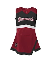 Girls Toddler Garnet, Black South Carolina Gamecocks Two-Piece Cheer Captain Jumper Dress and Bloomers Set