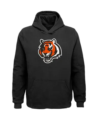 Big Boys Black Cincinnati Bengals Team Logo Pullover Hoodie