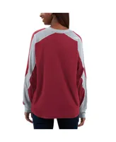 Women's G-iii 4Her by Carl Banks Crimson, Gray Alabama Crimson Tide Smash Oversized Long Sleeve T-shirt