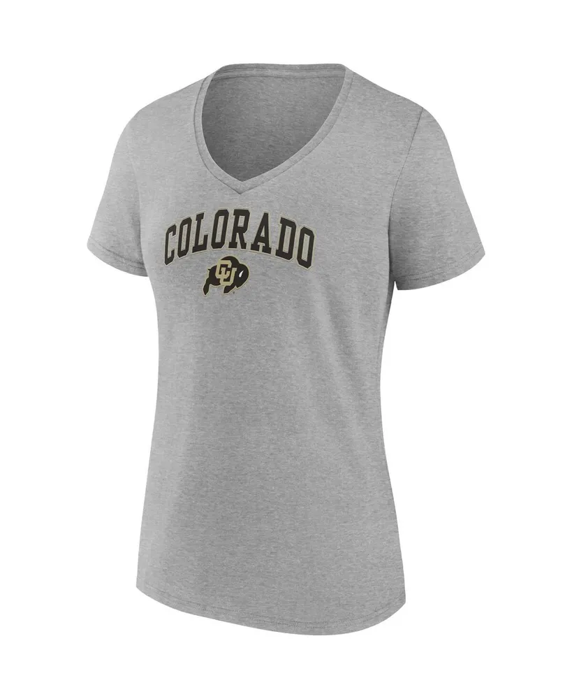 Women's Fanatics Heather Gray Colorado Buffaloes Evergreen Campus V-Neck T-shirt