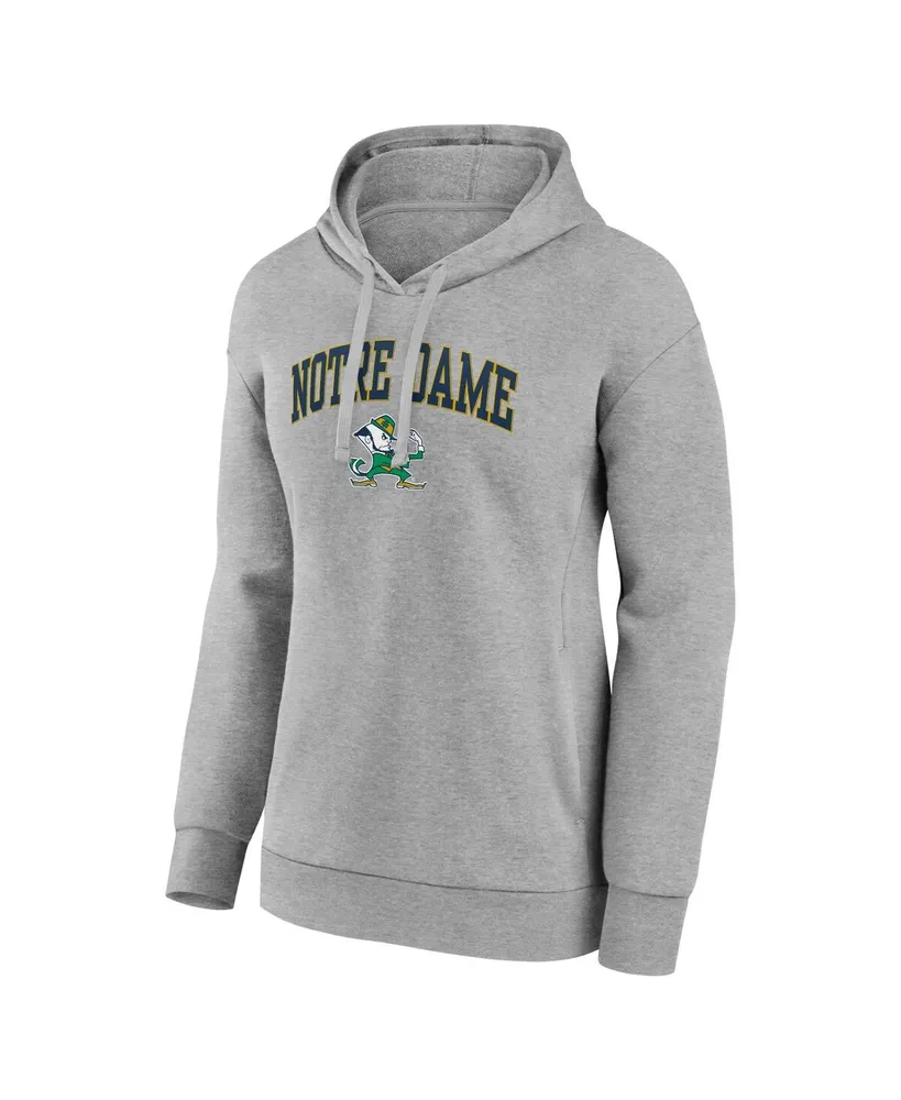 Women's Fanatics Heather Gray Notre Dame Fighting Irish Evergreen Campus Pullover Hoodie