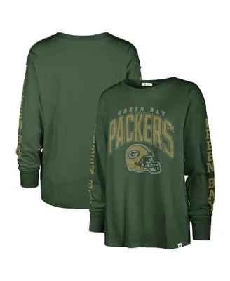 Women's '47 Brand Green Distressed Green Bay Packers Tom Cat Long Sleeve T-shirt