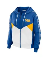 Women's Wear by Erin Andrews Royal Pitt Panthers Colorblock Full-Zip Hoodie Jacket