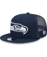 Youth Boys and Girls New Era College Navy Seattle Seahawks Main Trucker 9FIFTY Snapback Hat