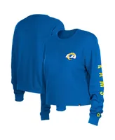 Women's New Era Royal Los Angeles Rams Thermal Crop Long Sleeve T-shirt