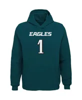 Big Boys Jalen Hurts Midnight Green Philadelphia Eagles Mainliner Player Name and Number Pullover Hoodie