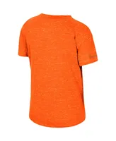 Women's Colosseum Orange Distressed Miami Hurricanes Finalists Tie-Front T-shirt