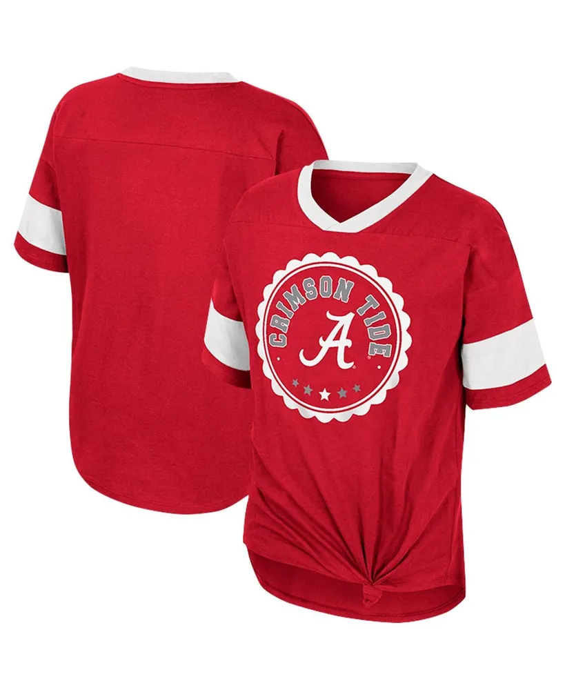 Big Girls Colosseum Crimson Alabama Crimson Tide Tomika Tie-Front V-Neck T-shirt