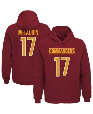 Big Boys Terry McLaurin Burgundy Washington Commanders Mainliner Player Name and Number Pullover Hoodie