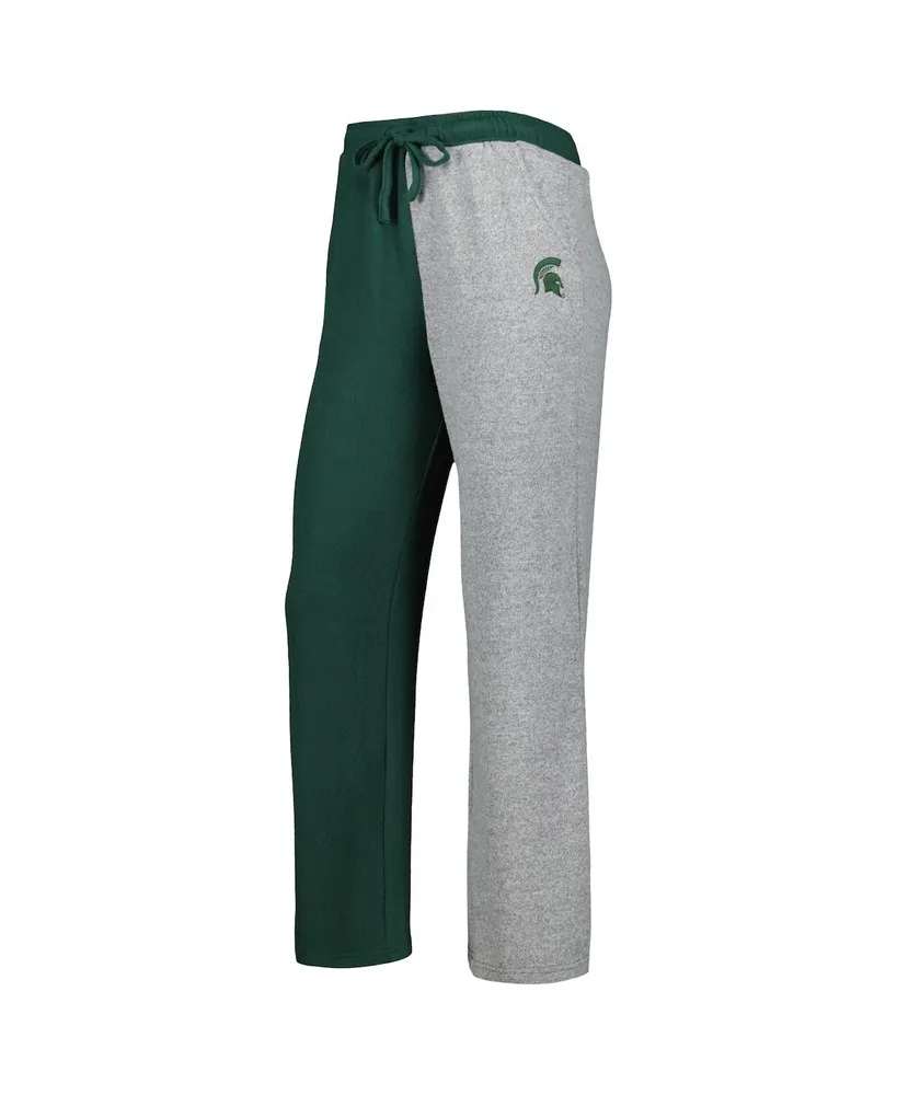 Women's ZooZatz Green, Gray Michigan State Spartans Colorblock Cozy Tri-Blend Lounge Pants