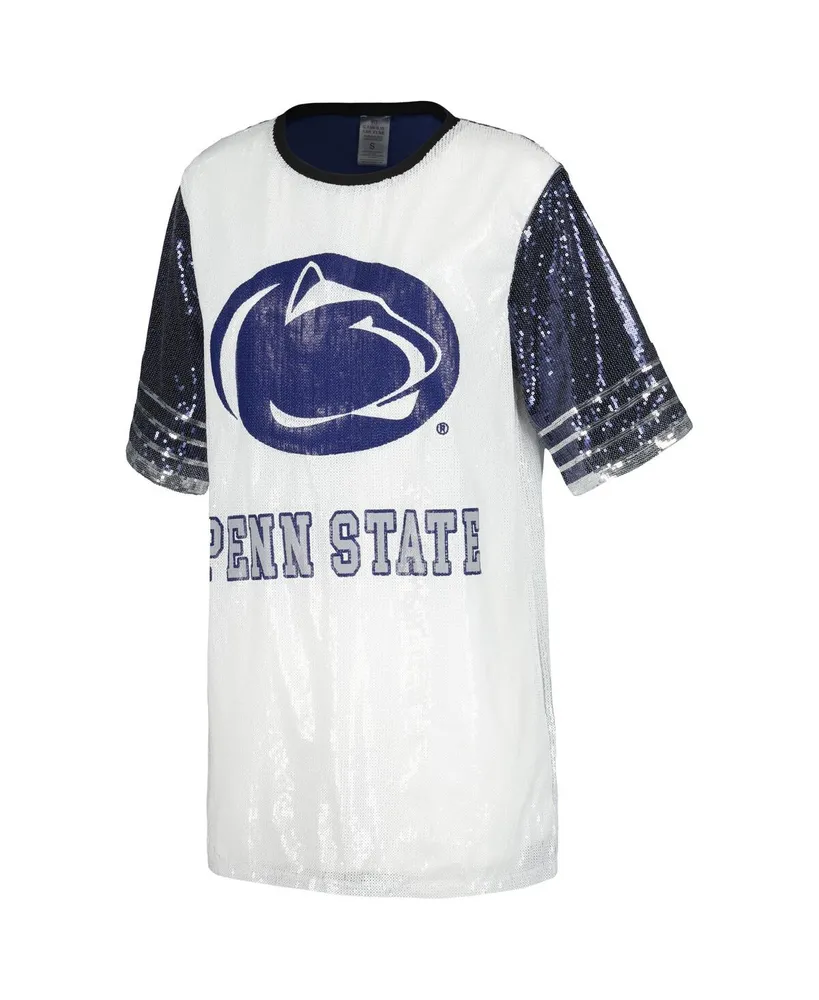 Women's Gameday Couture White Penn State Nittany Lions Chic Full Sequin Jersey Dress