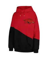 Women's Gameday Couture Cardinal, Black Arkansas Razorbacks Matchmaker Diagonal Cowl Pullover Hoodie