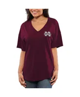 Women's Maroon Mississippi State Bulldogs Spirit Jersey Oversized T-shirt