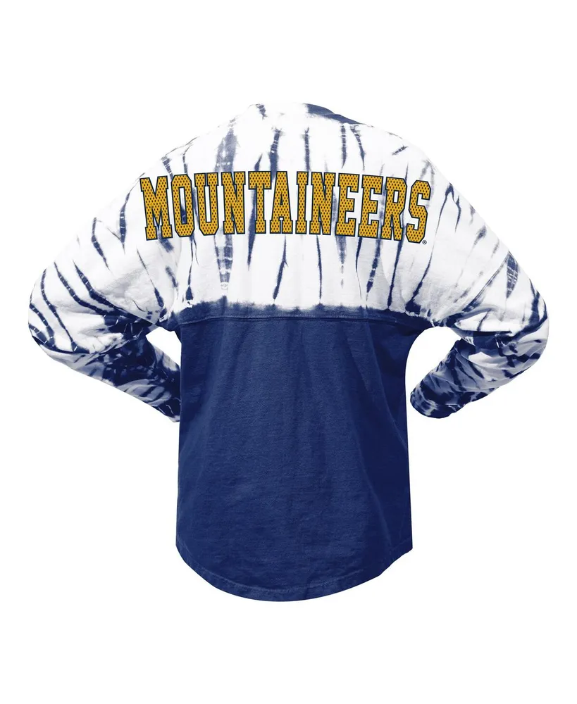 Women's Navy West Virginia Mountaineers Tie-Dye Long Sleeve Jersey T-shirt