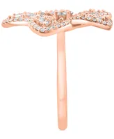 Effy Diamond Round & Baguette Flower Ring (3/4 ct. t.w.) in 14k Rose Gold