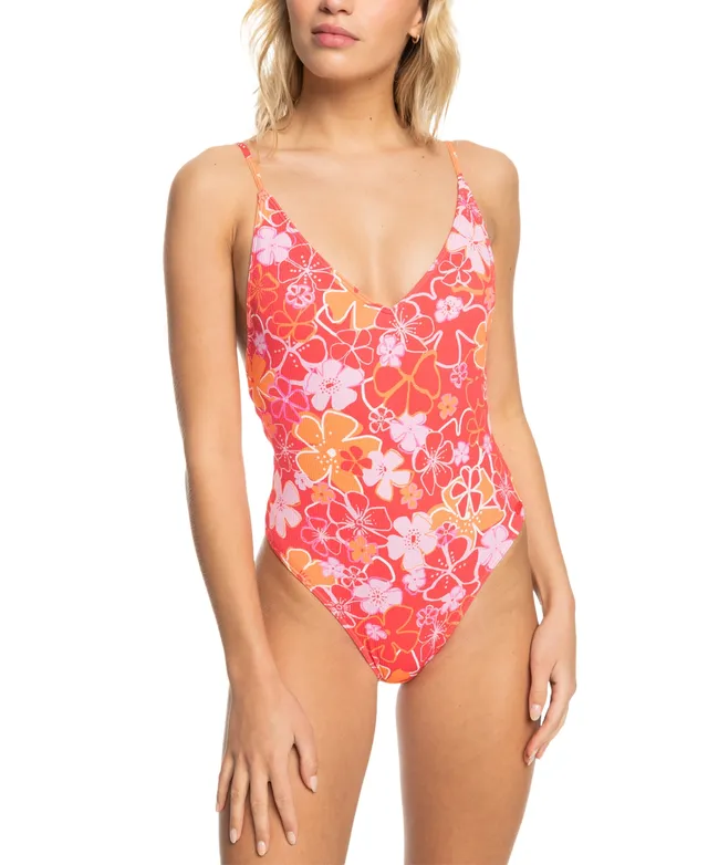 Roxy Juniors' Printed Palm Cruz Side-Tie One-Piece Swimsuit