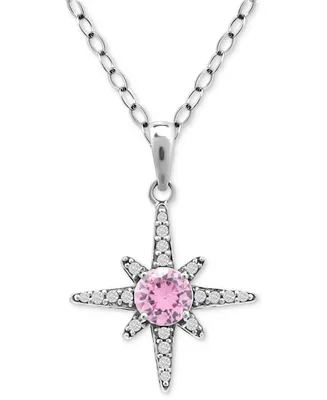 Giani Bernini Cubic Zirconia Celestial Star Pendant Necklace in Sterling Silver, 16" + 2" extender, Created for Macy's