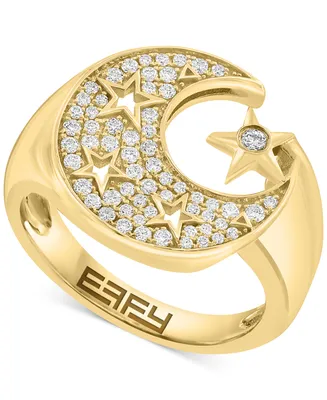 Effy Diamond Moon & Stars Ring (1/3 ct. t.w.) in 14k Gold