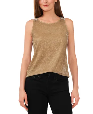 Vince Camuto Women's Metallic Keyhole-Back Sleeveless Top