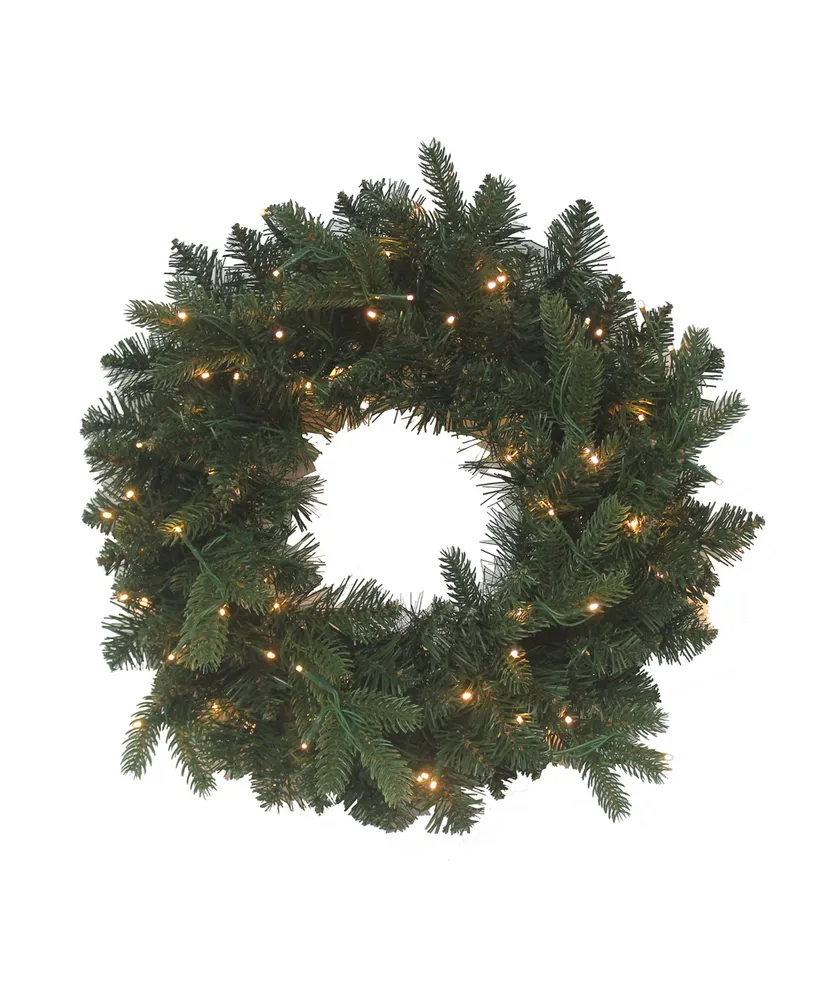 Kurt Adler 18" Battery-Operated Prelit Warm Led Noble Fir Wreath