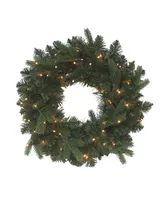 Kurt Adler 18" Battery-Operated Prelit Warm Led Noble Fir Wreath