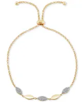 Diamond Link Bolo Bracelet (1/10 ct. t.w.) in 14k Gold-Plated Sterling Silver - Gold