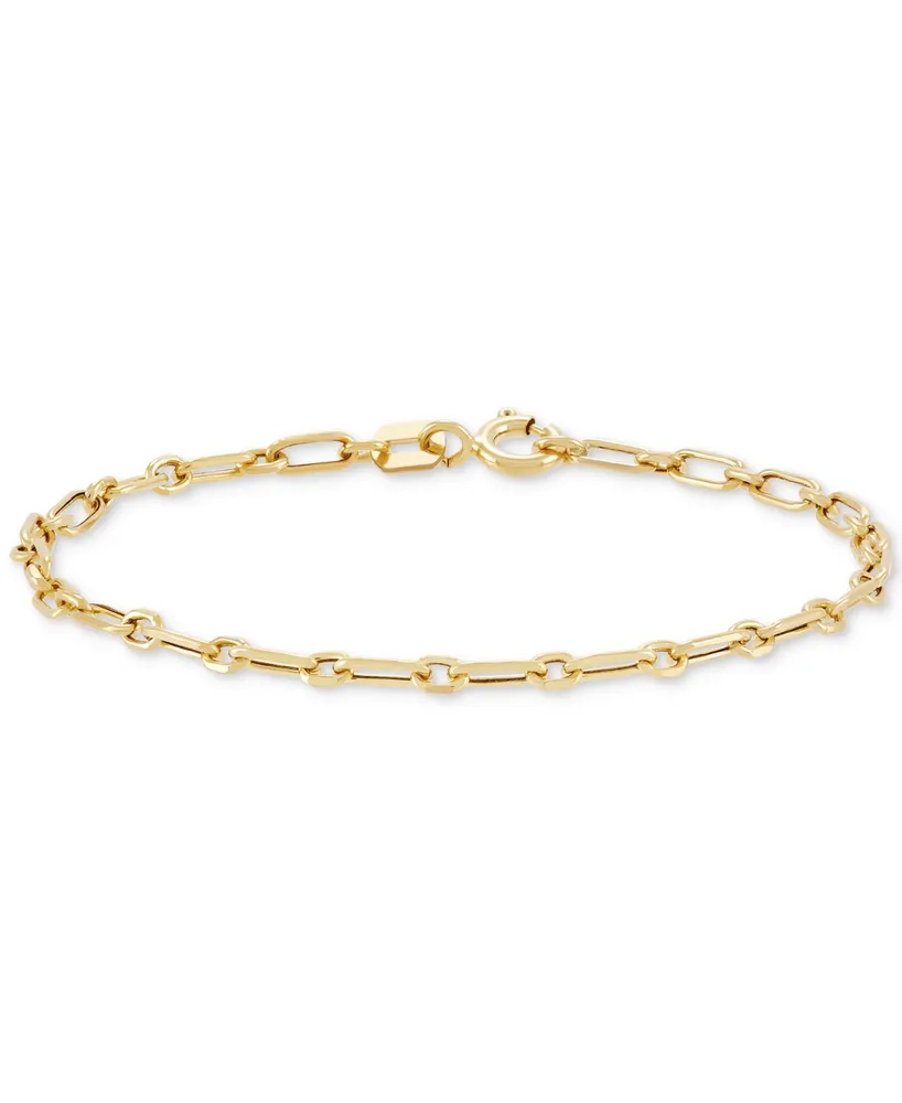 Children's Italian Gold Paperclip Link Chain Bracelet in 14k Gold
