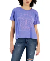 Grayson Threads, The Label Juniors' Crewneck Short-Sleeve Butterfly Graphic T-Shirt