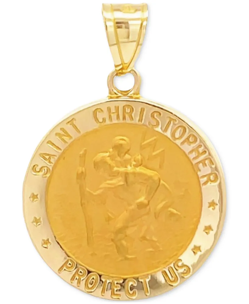 Saint Christopher Medal Pendant in 14k Yellow Gold