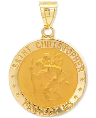 Saint Christopher Medal Pendant in 14k Yellow Gold
