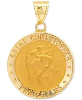 Saint Christopher Medal Pendant in 14k Yellow Gold