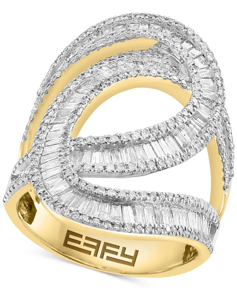 Effy Diamond Baguette Swirl Statement Ring (2-1/10 ct. t.w.) in 14k Gold