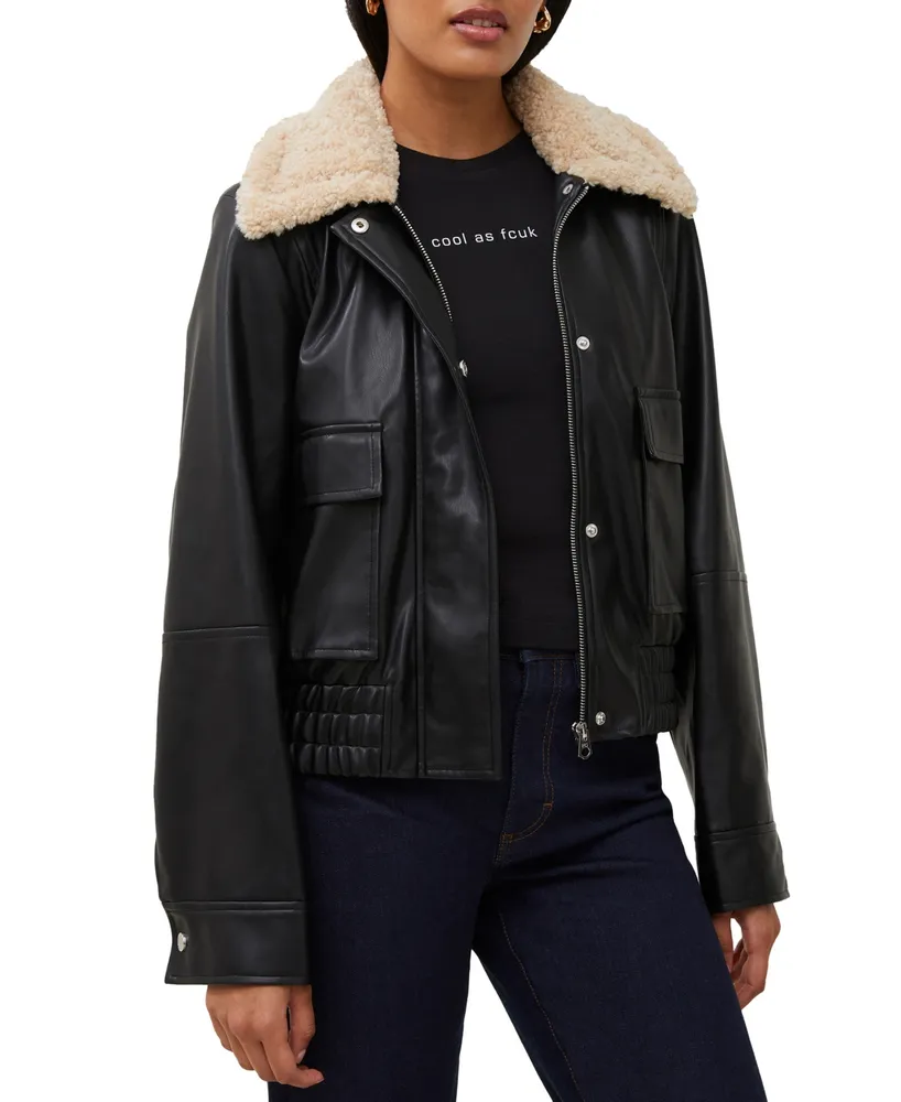 AE Vegan Leather Chill Puffer Jacket