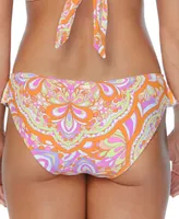 Raisins Juniors' Sophia Printed Ruffled Bikini Bottoms