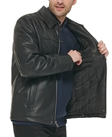 Cole Haan Men's Faux Leather Shirt Jacket