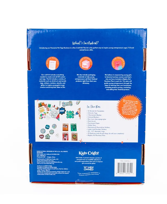 Kids Crafts Pawsome Pet Tags Business in A Box Craft Kit