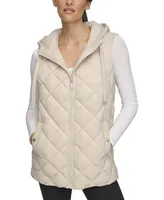 Andrew Marc Sport Women's Long Quilted Hooded Vest