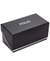 Folio Men's Quartz Three Hand Black Alloy Watch 50mm, Gift Set