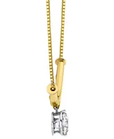 Sirena Diamond Dangle Curved Bar 18" Pendant Necklace (5/8 ct. t.w.) in 14k Two-Tone Gold - Two