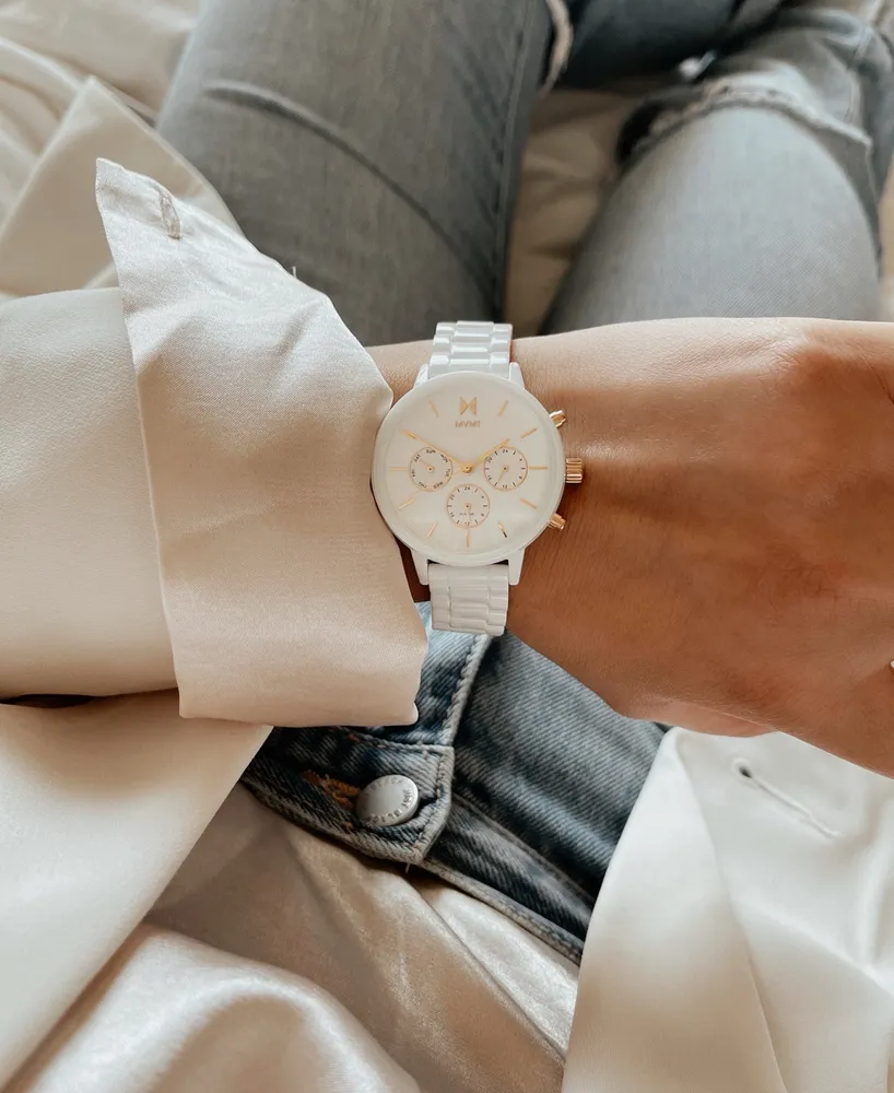 Mvmt Nova White Ceramic Bracelet Watch 38mm