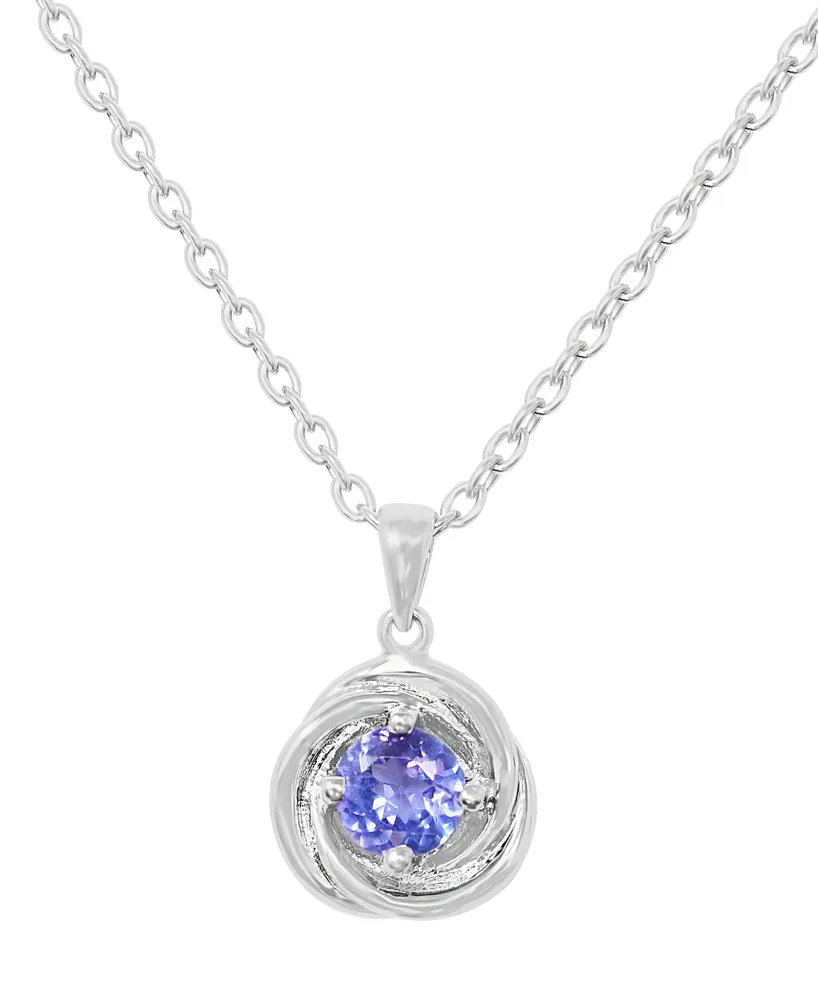 Tanzanite Love Knot 18" Pendant Necklace (1/2 ct. tw.) in Sterling Silver