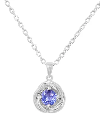 Tanzanite Love Knot 18" Pendant Necklace (1/2 ct. tw.) in Sterling Silver